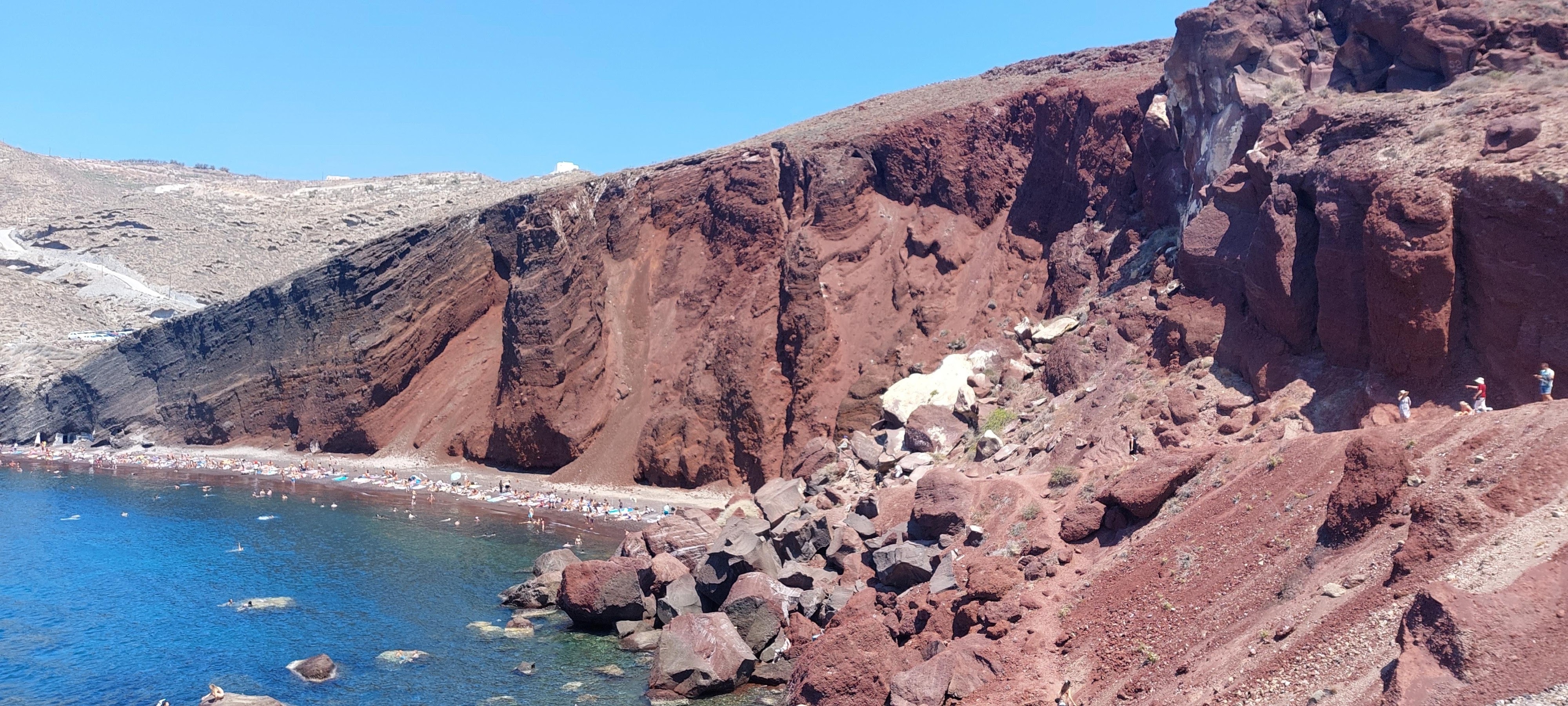Red beach cliffs